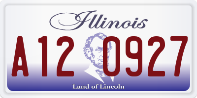 IL license plate A120927