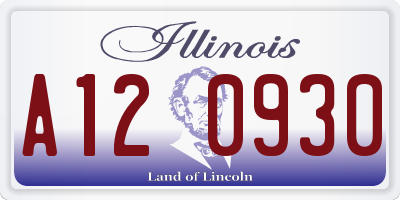 IL license plate A120930