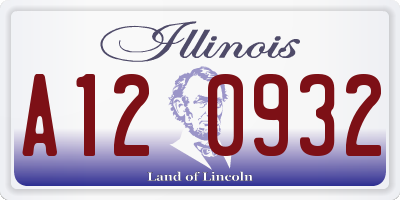 IL license plate A120932
