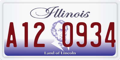 IL license plate A120934