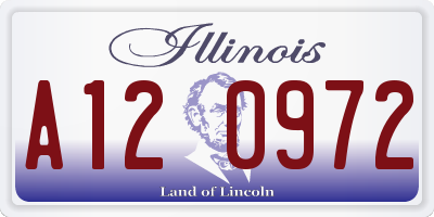 IL license plate A120972