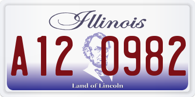 IL license plate A120982