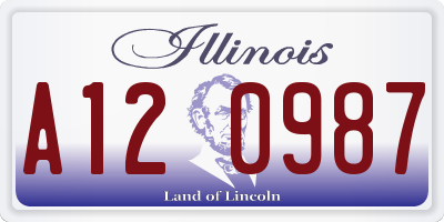 IL license plate A120987