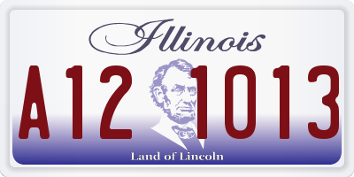 IL license plate A121013