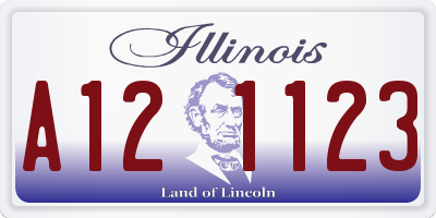 IL license plate A121123