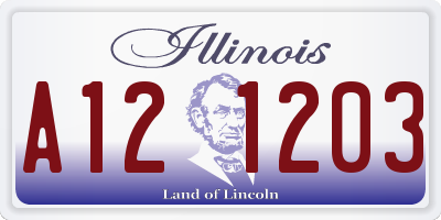 IL license plate A121203