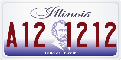 IL license plate A121212