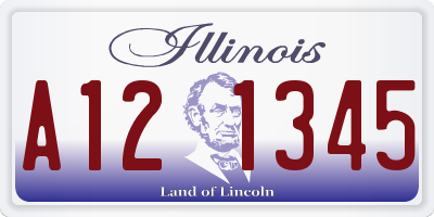 IL license plate A121345