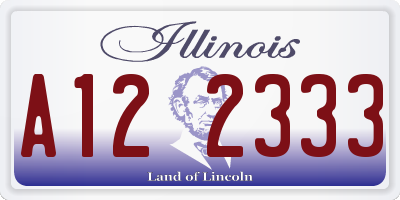 IL license plate A122333