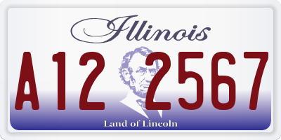 IL license plate A122567
