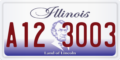 IL license plate A123003