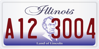 IL license plate A123004