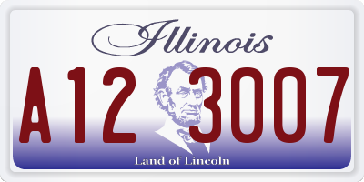 IL license plate A123007