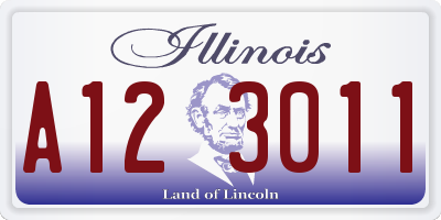IL license plate A123011