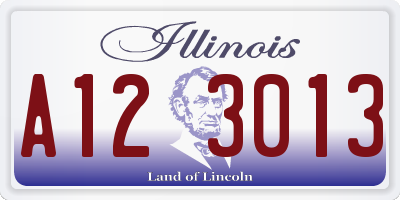 IL license plate A123013