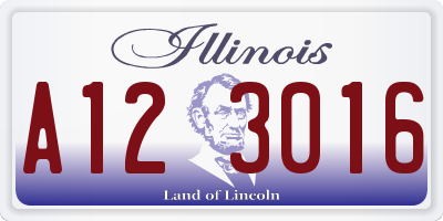 IL license plate A123016