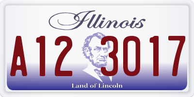 IL license plate A123017