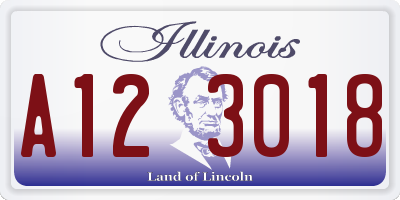 IL license plate A123018
