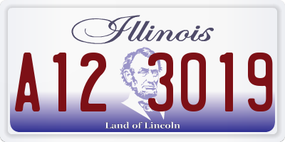 IL license plate A123019