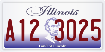 IL license plate A123025