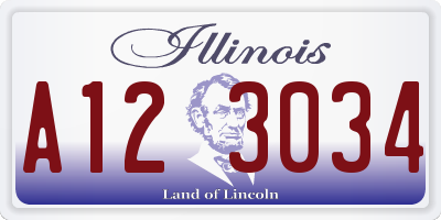 IL license plate A123034