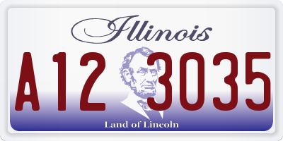 IL license plate A123035