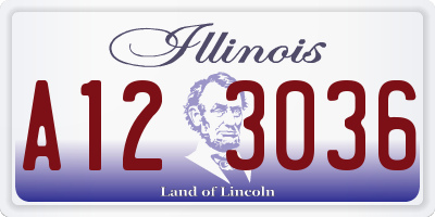 IL license plate A123036