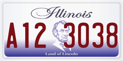 IL license plate A123038
