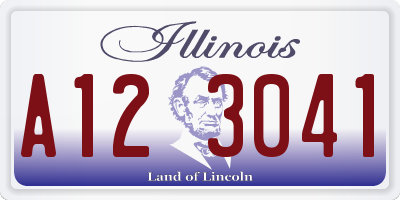 IL license plate A123041