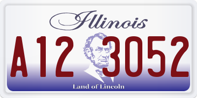 IL license plate A123052