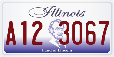IL license plate A123067