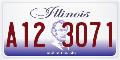 IL license plate A123071