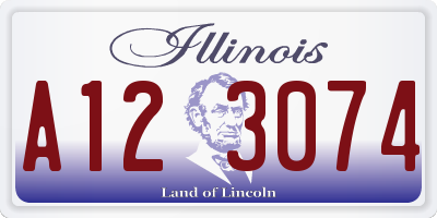IL license plate A123074