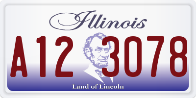 IL license plate A123078