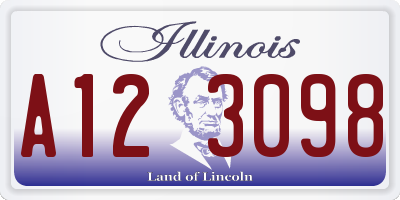 IL license plate A123098