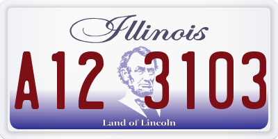 IL license plate A123103