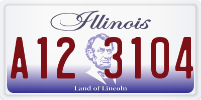 IL license plate A123104