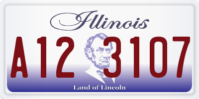 IL license plate A123107
