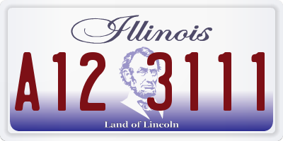 IL license plate A123111