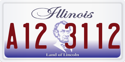IL license plate A123112
