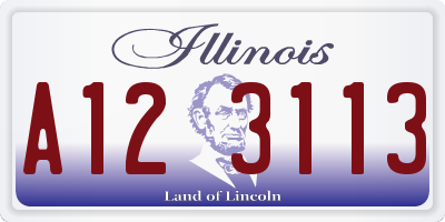 IL license plate A123113