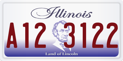 IL license plate A123122