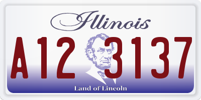 IL license plate A123137