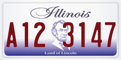 IL license plate A123147