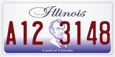 IL license plate A123148