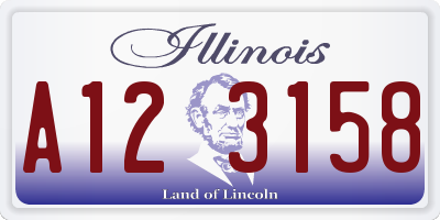 IL license plate A123158