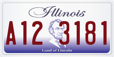 IL license plate A123181