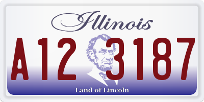 IL license plate A123187
