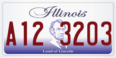 IL license plate A123203