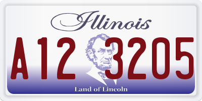 IL license plate A123205